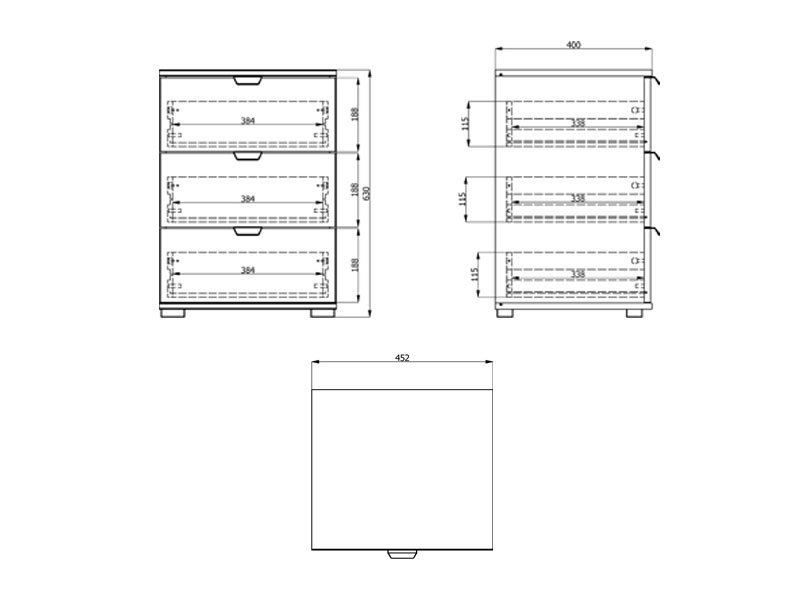 Noćni ormarić DUERO 3F - Image 7