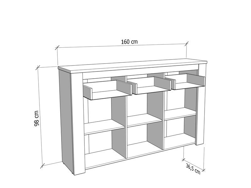 Komoda KENT 160 3K3F - Image 8