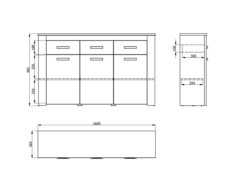Komoda KENT 160 3K3F - Image 9