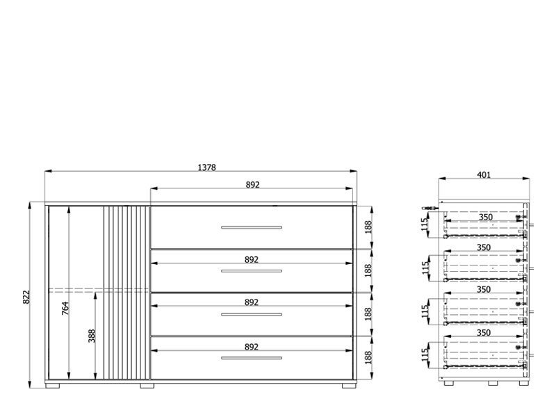 Komoda ASCALON 2K4F 135 - Image 7