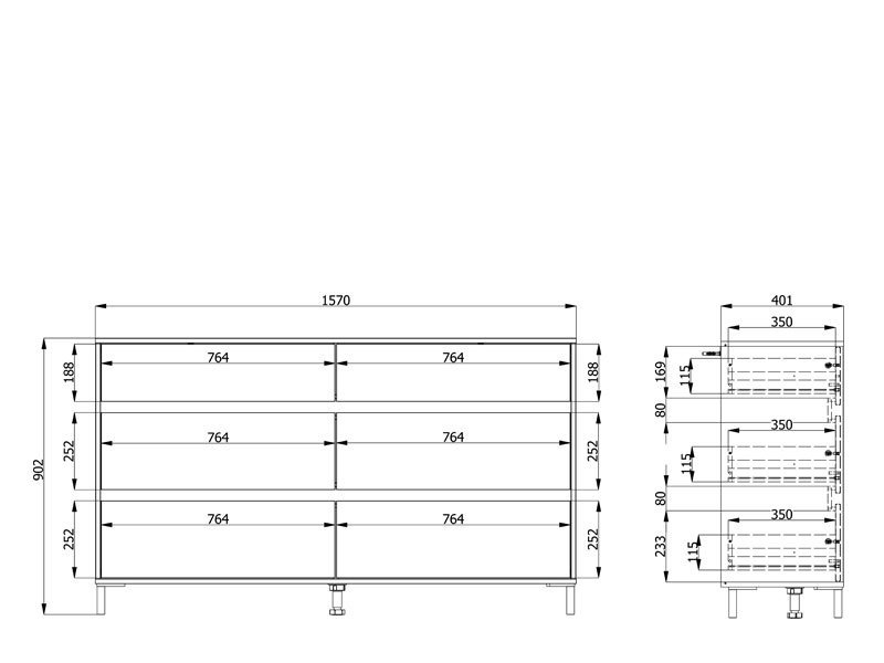 Komoda MARRON 157 6F - Image 6