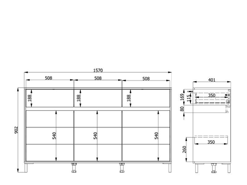Komoda MARRON 157 3K3F3V - Image 6