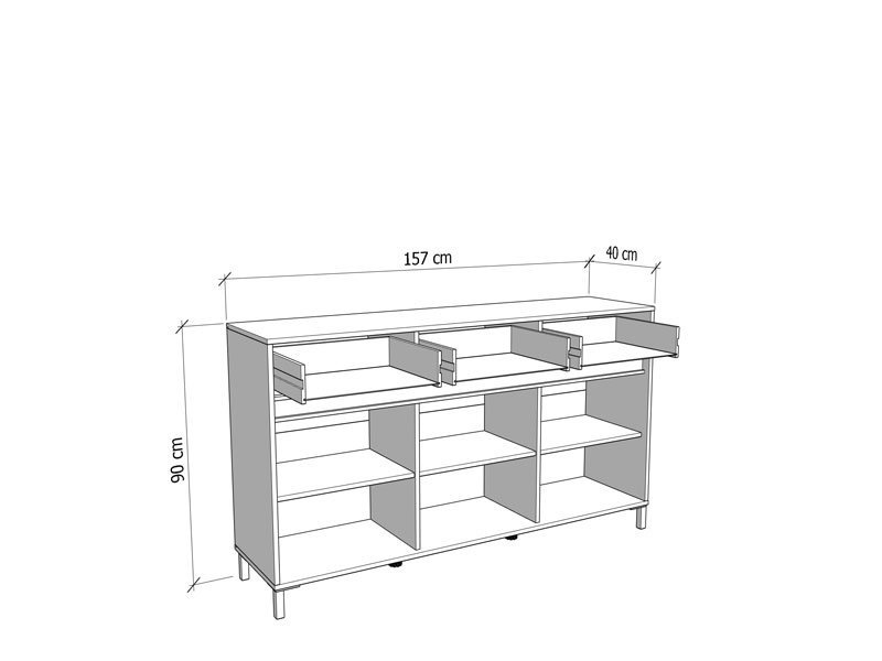Komoda MARRON 157 3K3F3V - Image 5