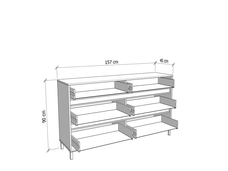 Komoda MARRON 157 6F - Image 5
