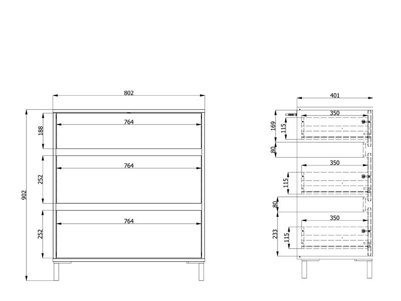 Komoda MARRON 80 3F - Image 9